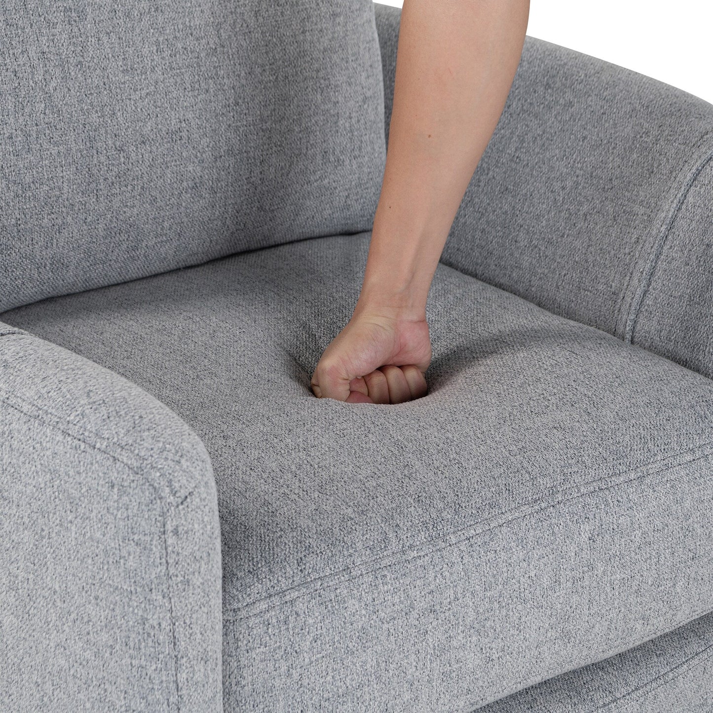 Roomfitters Upholstered Swivel Recliner Chair, Manual Rocking Recliner with Two Removable Pillows,for Living Room