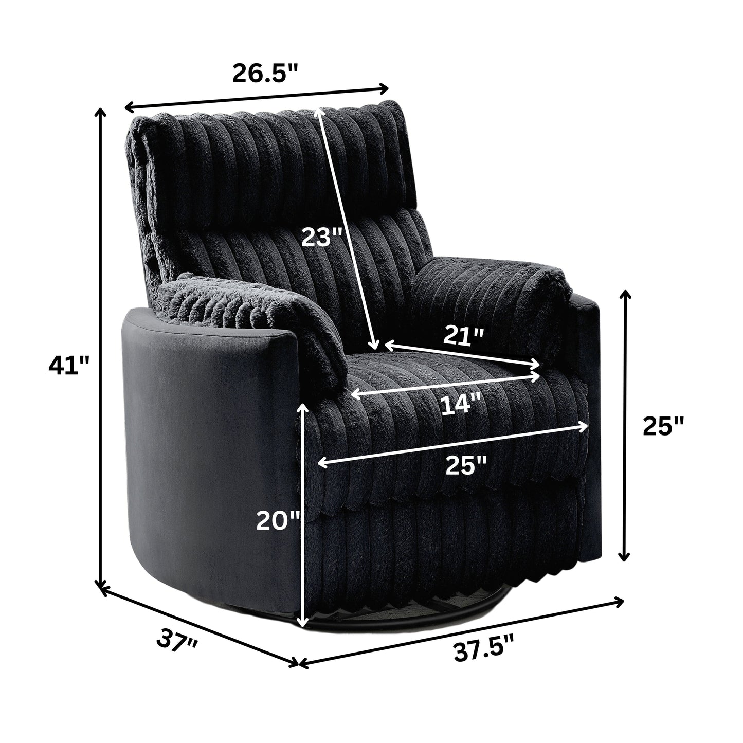 Roundhill Furniture Bocaton Wide Wale Corduroy Upholstery Manual Recliner