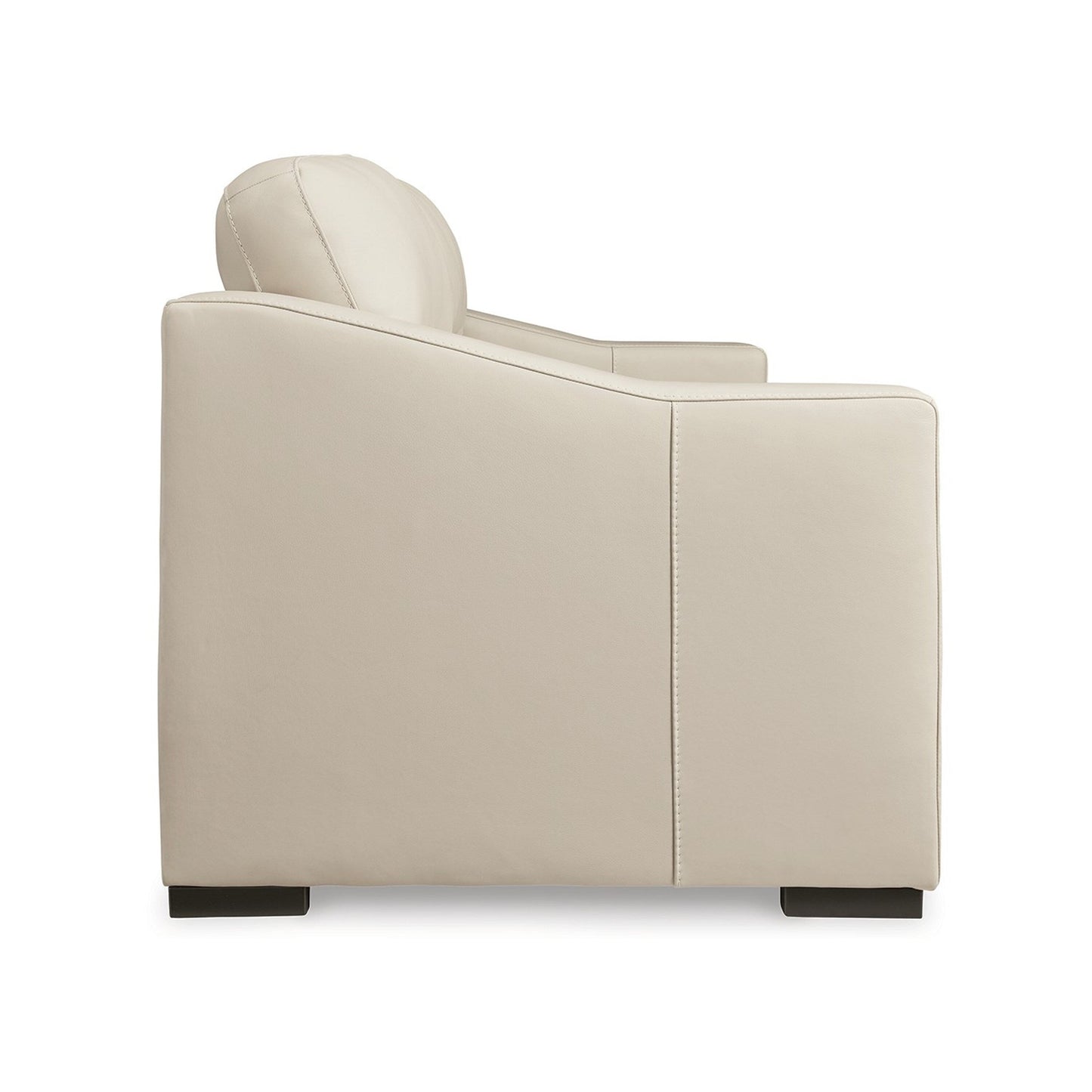 Rove Sofa, 93 Inch, Plush Cushioned Cream Real and Faux Leather Seats