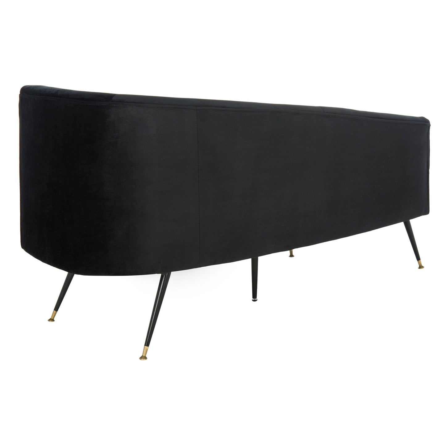 SAFAVIEH Helgrit Black/Gold Velvet Retro Glam Settee - 57.5 W x 27 D x 28 H - 58Wx27Dx28H