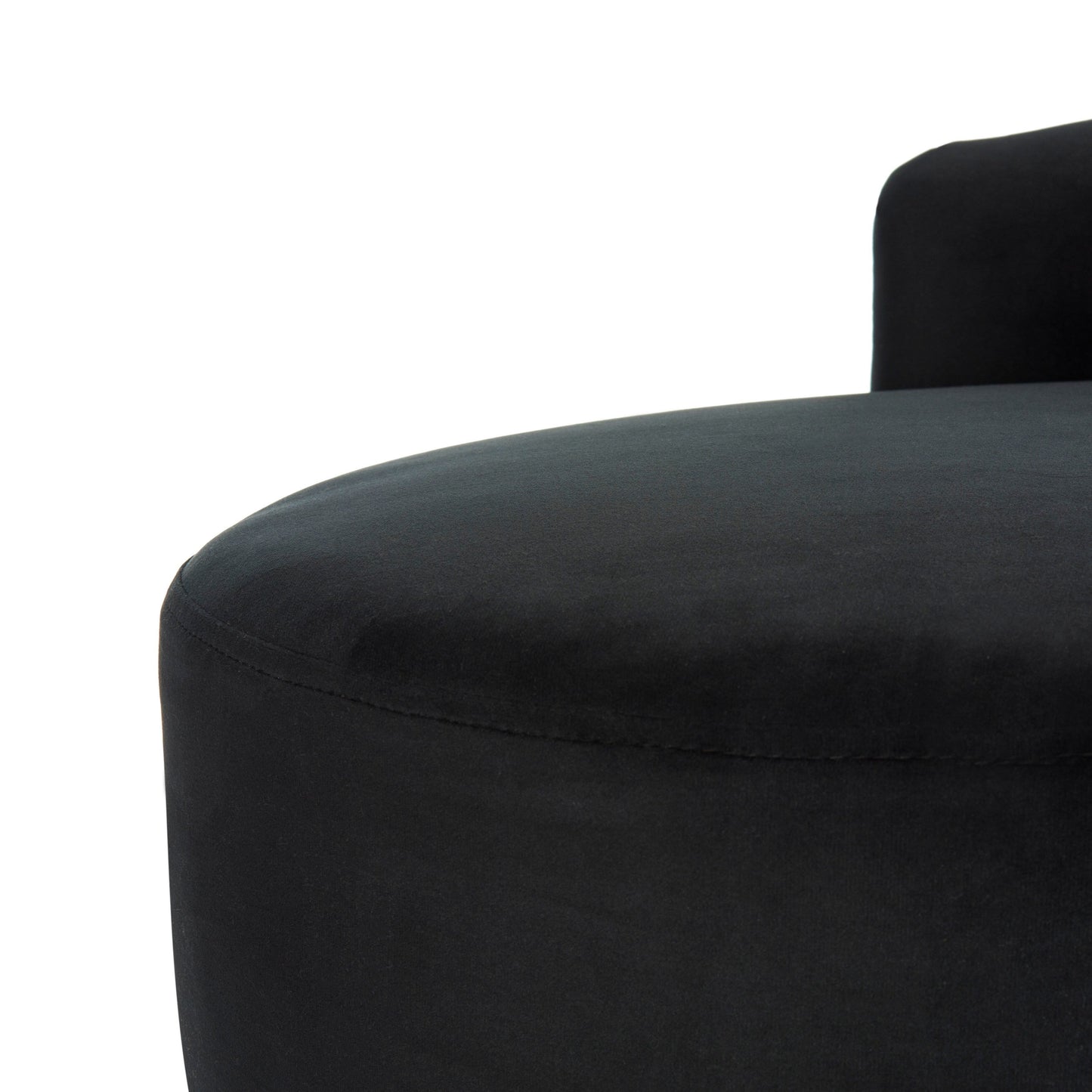 SAFAVIEH Helgrit Black/Gold Velvet Retro Glam Settee - 57.5 W x 27 D x 28 H - 58Wx27Dx28H
