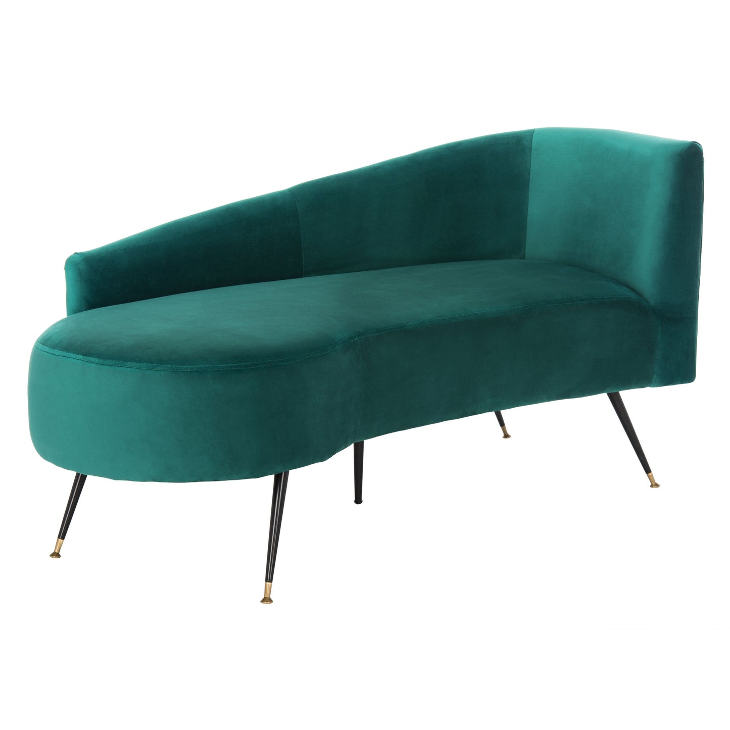 SAFAVIEH Helgrit Black/Gold Velvet Retro Glam Settee - 57.5 W x 27 D x 28 H - 58Wx27Dx28H