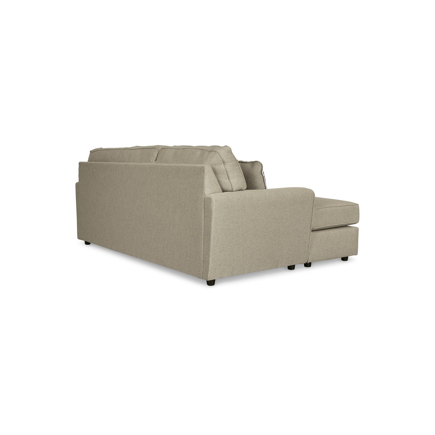 Saash Sofa Chaise, 86 Inch, 2 Accent Pillows, Pebble Beige Polyester