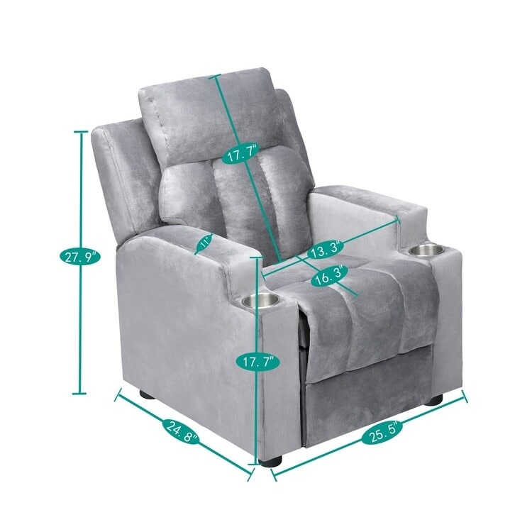 Magic Seats for Superheroes Princesses, Super Deluxe Kids Recliner with Footrest, Headrest, 2 Cup Holders