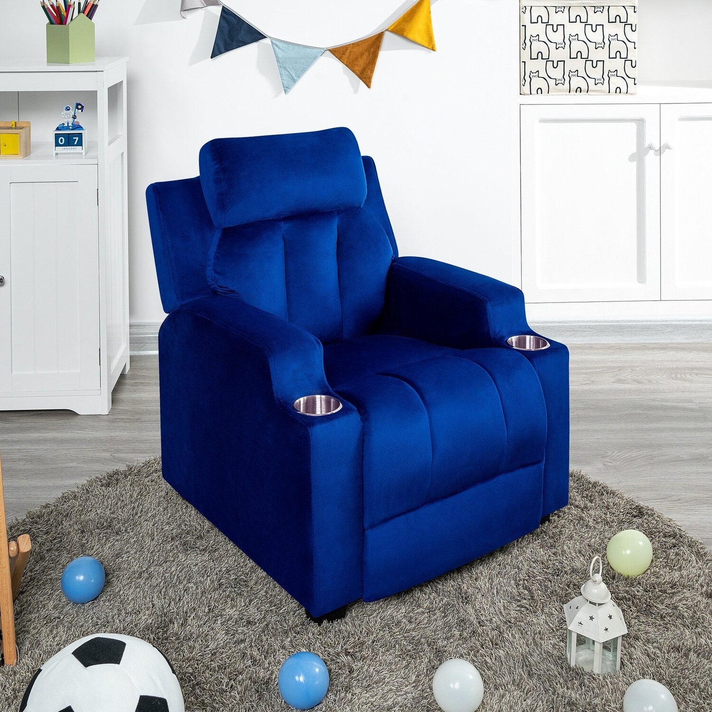 Magic Seats for Superheroes Princesses, Super Deluxe Kids Recliner with Footrest, Headrest, 2 Cup Holders