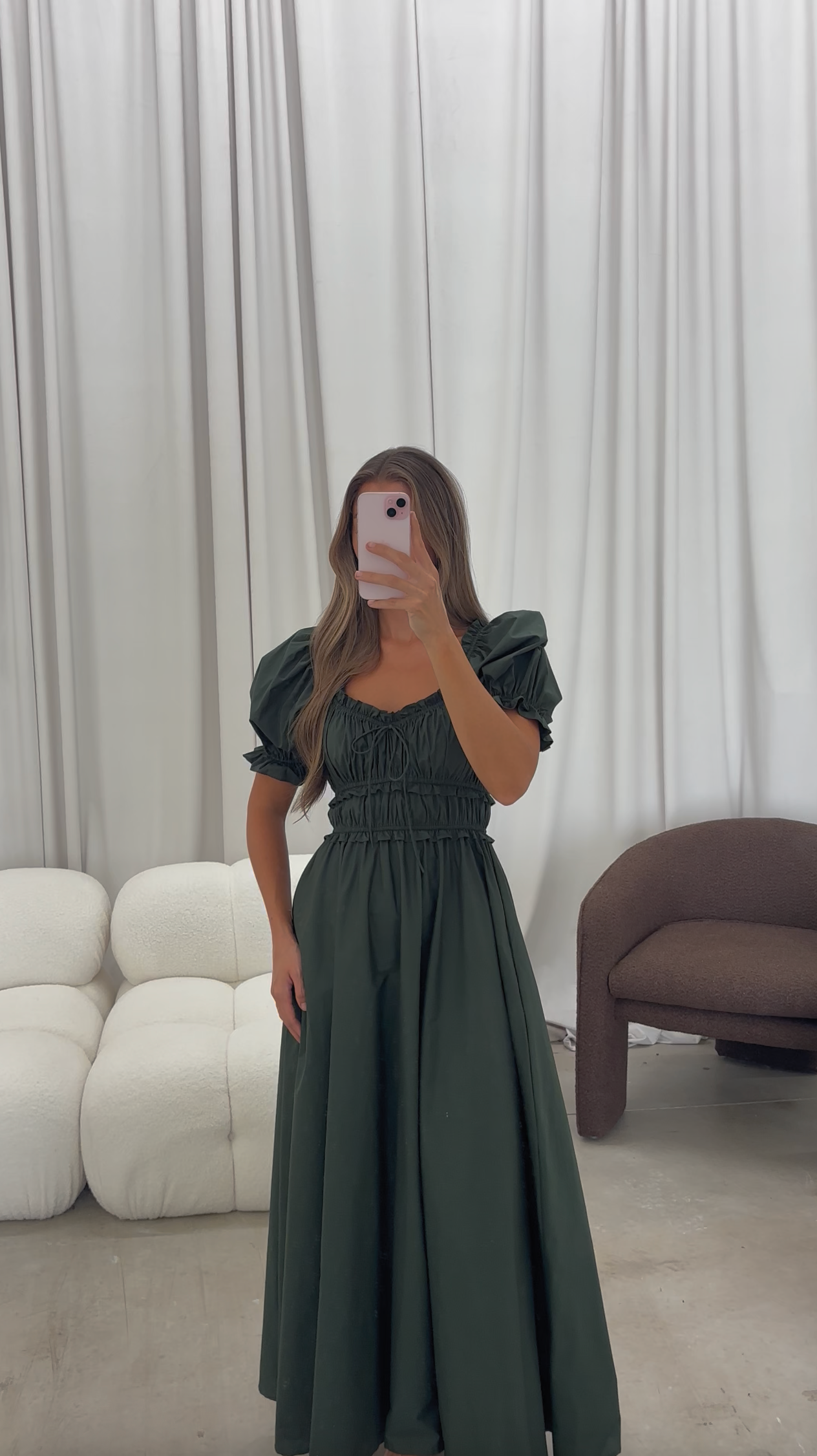 Sydnee Cotton Maxi Dress in Evergreen - Bump Friendly - Restocking in Nov