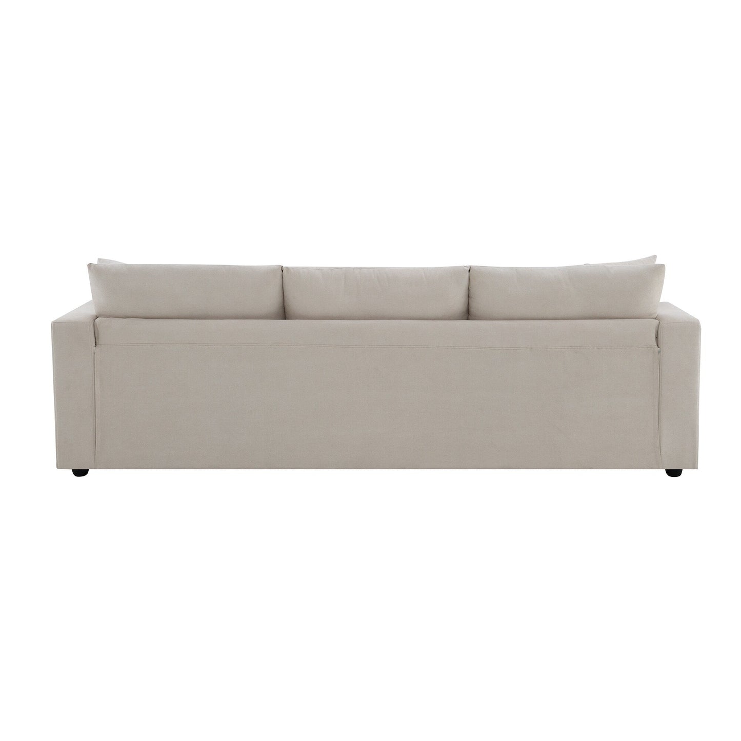 Sectional Sofa With Throw Pillows,L-Shaped Couch Set With Wide Seat,4 Seat Polyester Comfy Fabric Couch Set With Movable Ottoman