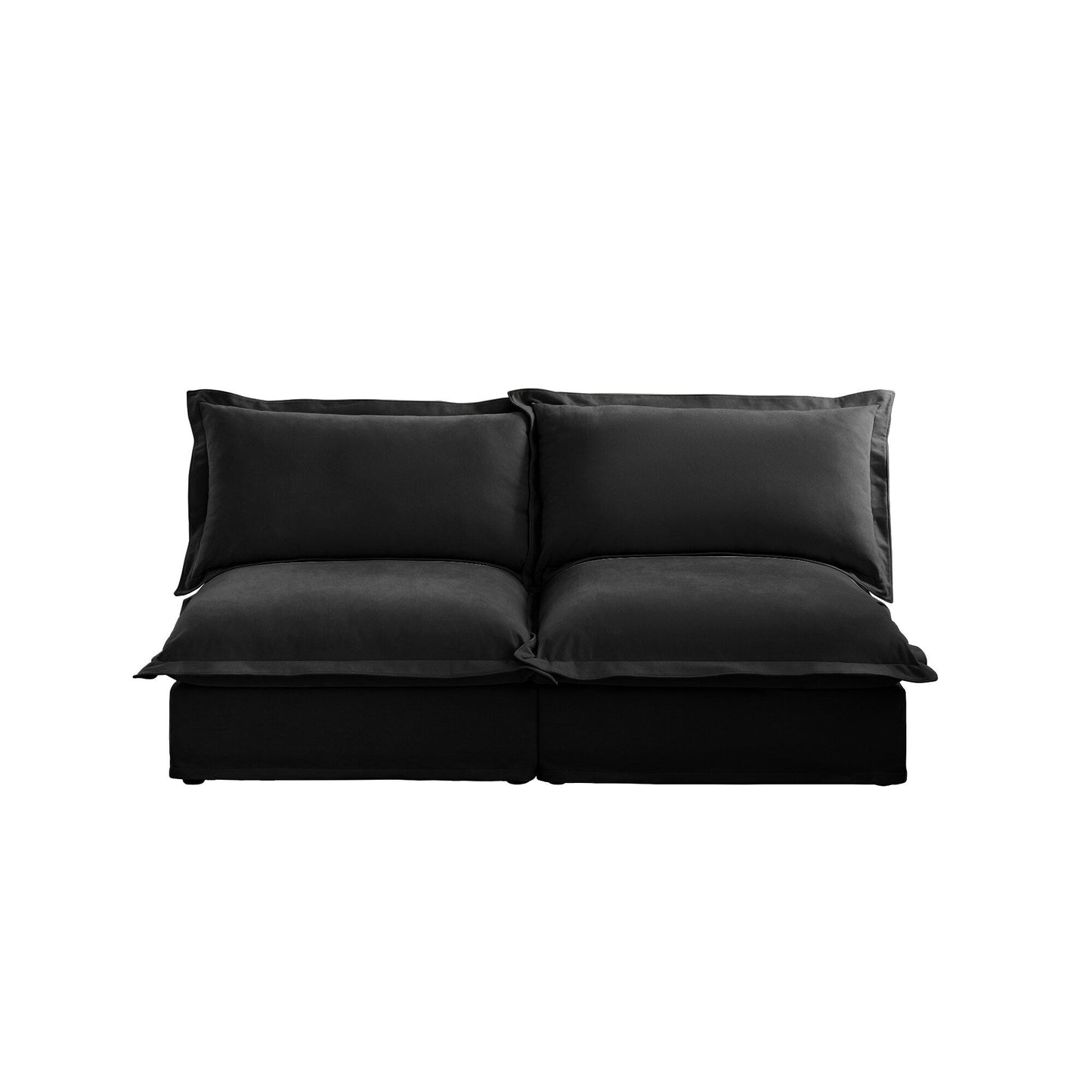 Slipcovered 2 Seater Armless Sofa, Free Combination Convertible Slipcovered Sofa