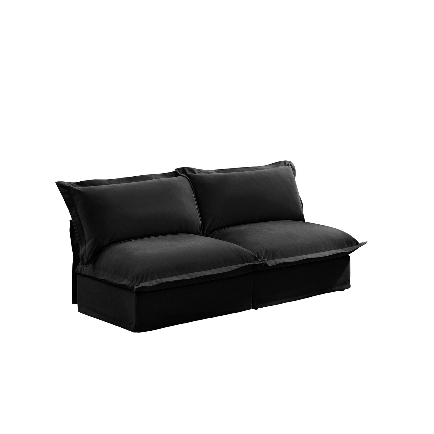 Slipcovered 2 Seater Armless Sofa, Free Combination Convertible Slipcovered Sofa