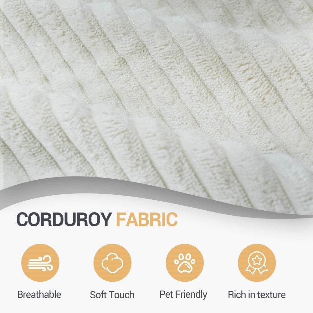 Soft Corduroy Cloud Velvet Fabric Two Person Sofa