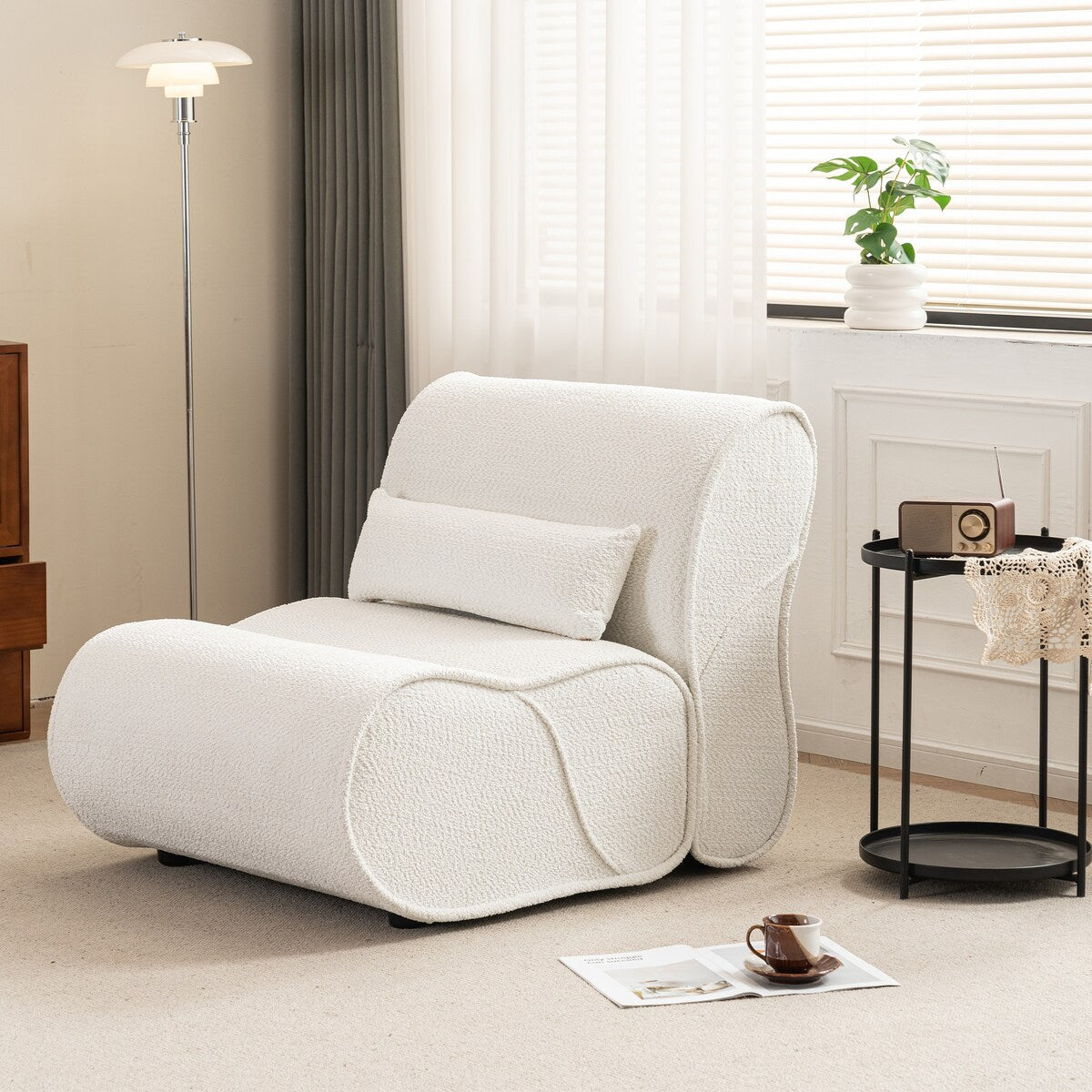 Soft Pellet Velvet Recliner, Comfortable Lounge Chair with Waist Pack Padding, Ideal for Living Room, Bedroom or Office