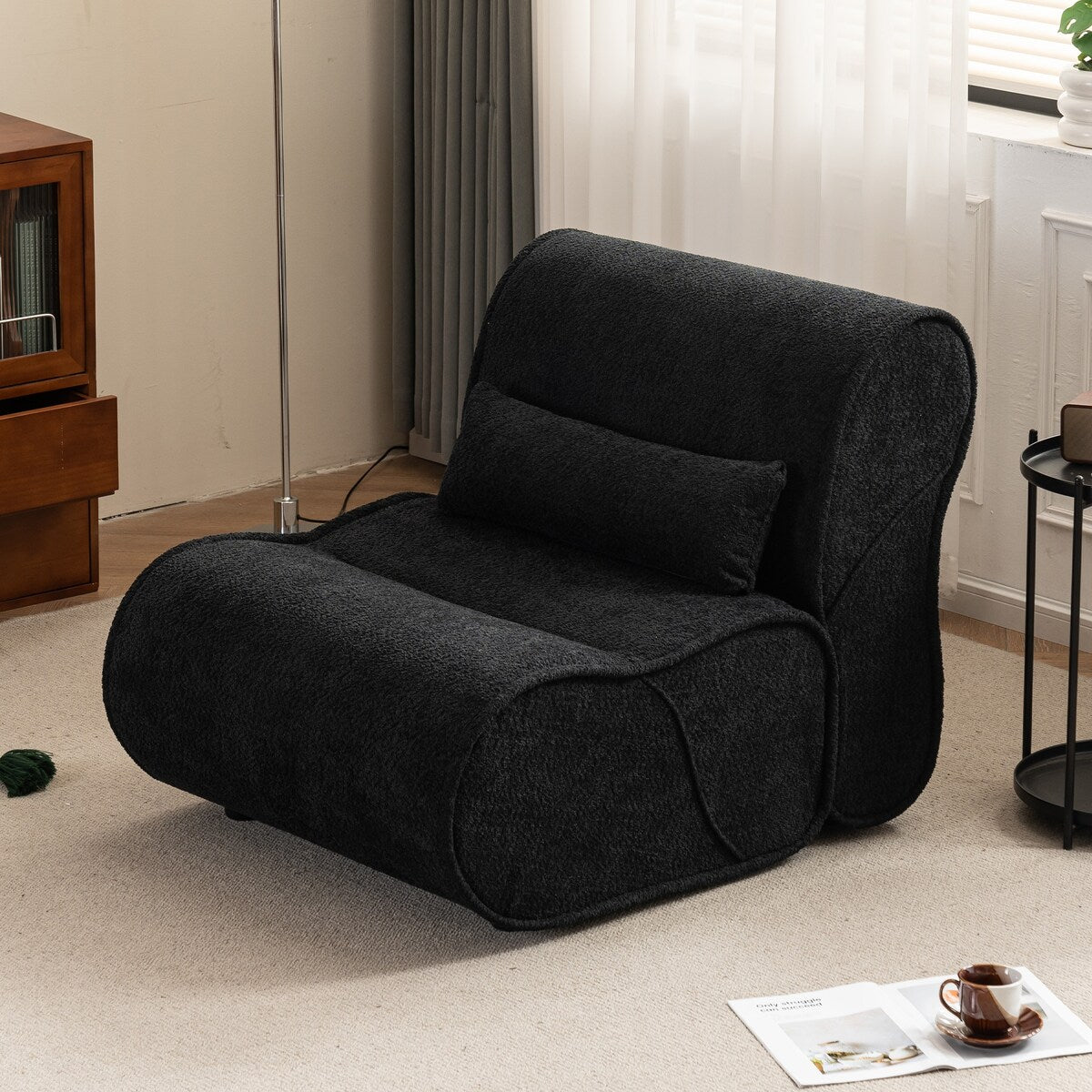 Soft Pellet Velvet Recliner, Comfortable Lounge Chair with Waist Pack Padding, Ideal for Living Room, Bedroom or Office