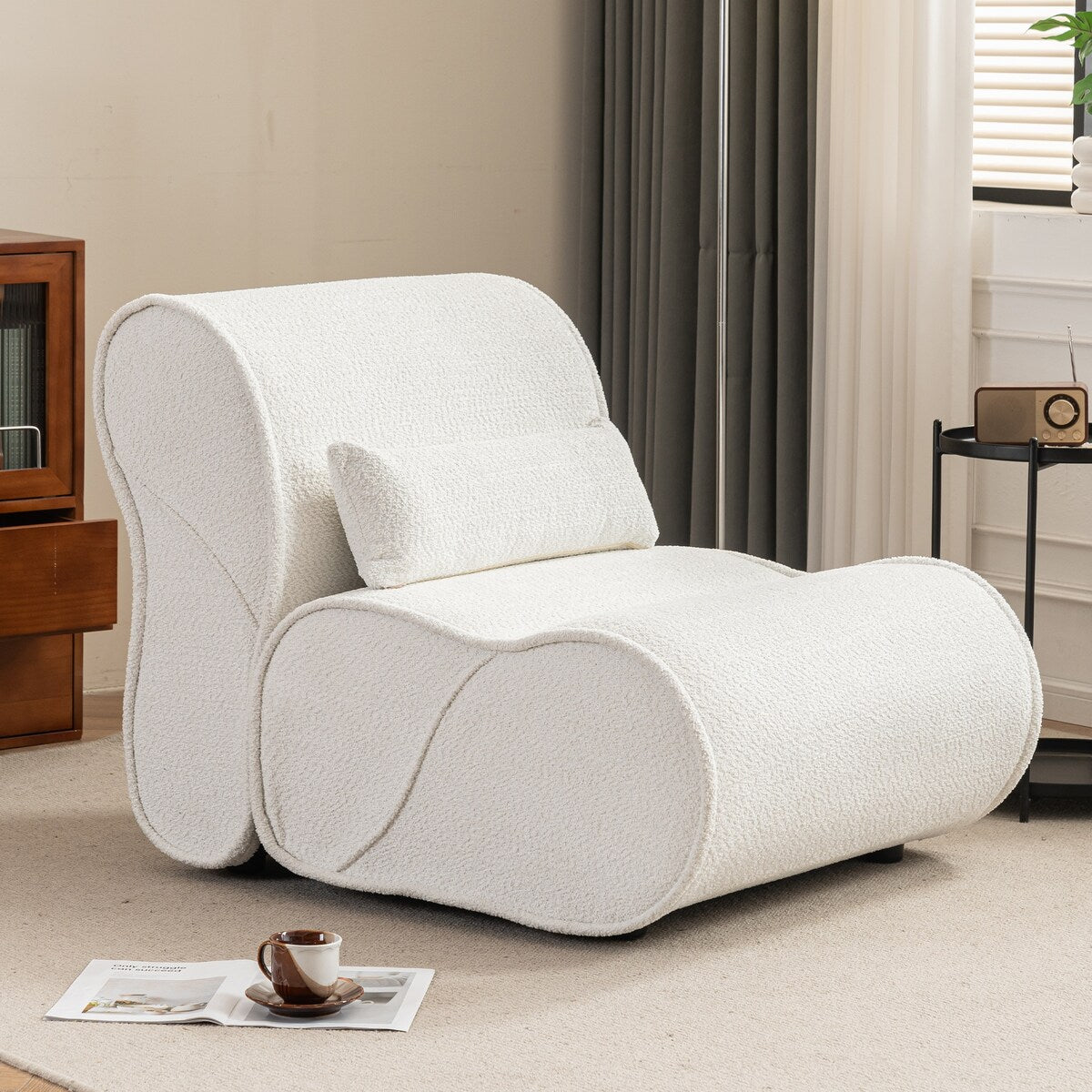Soft Pellet Velvet Recliner, Comfortable Lounge Chair with Waist Pack Padding, Ideal for Living Room, Bedroom or Office