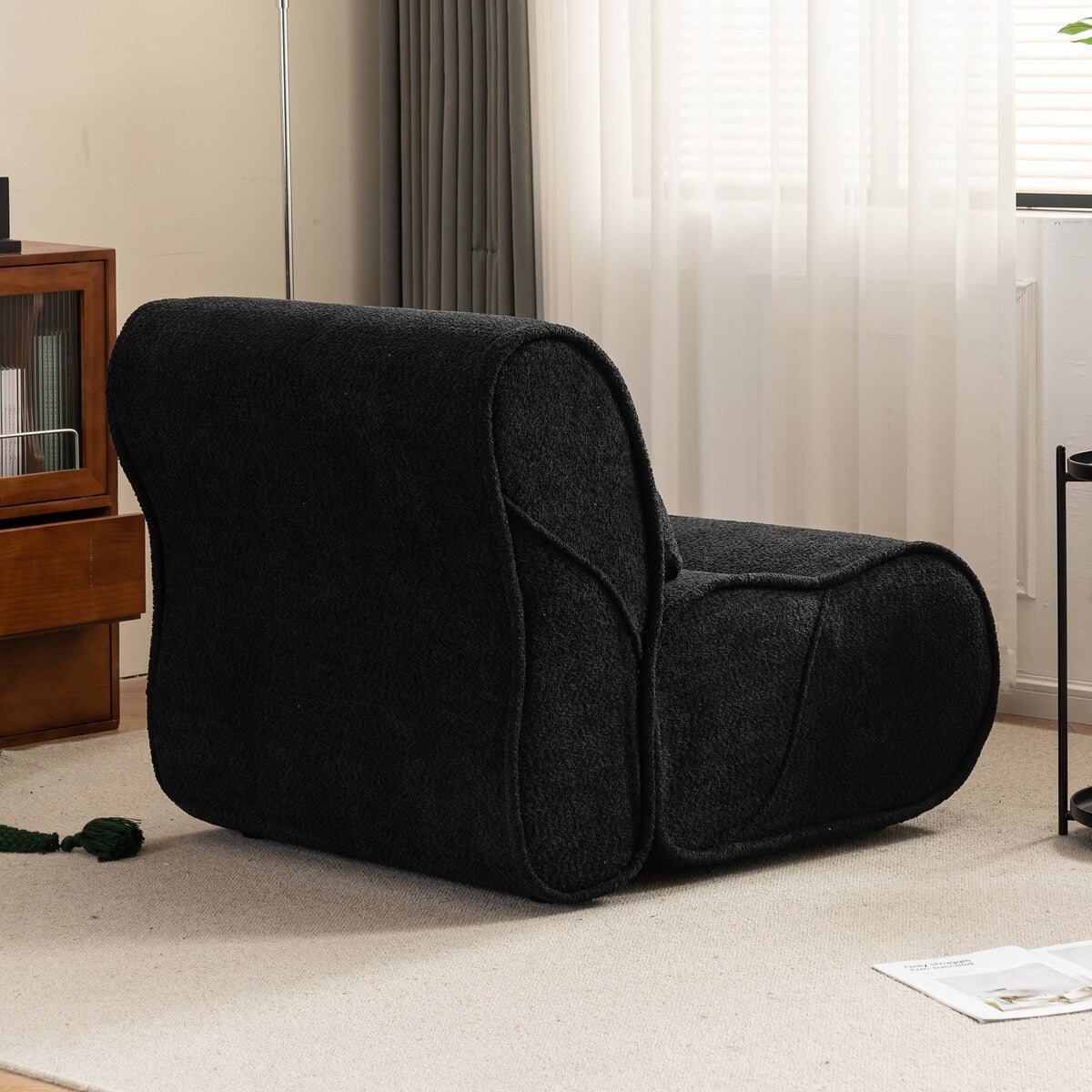 Soft Pellet Velvet Recliner, Comfortable Lounge Chair with Waist Pack Padding, Ideal for Living Room, Bedroom or Office