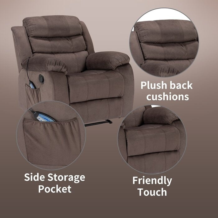 Soft Recliner Chair with Massage and Heat Function
