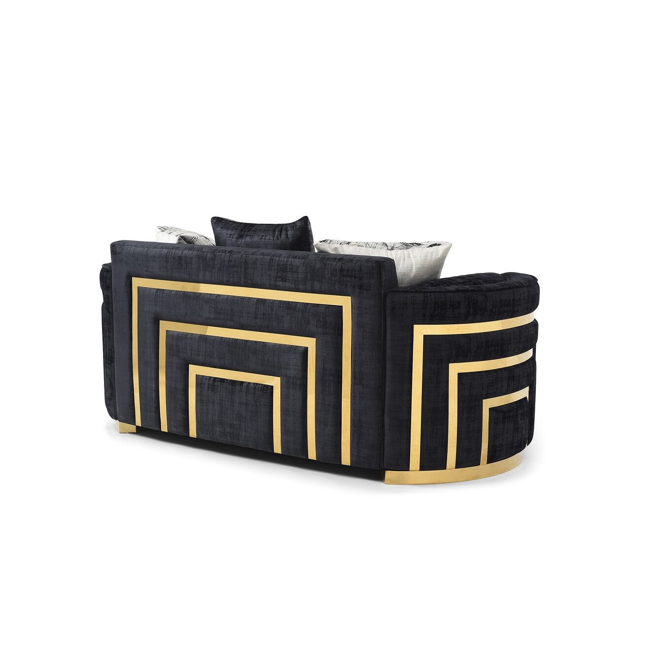 Soledad 75 in. Pillow Top Arm Polyester Straight Sofa in Black
