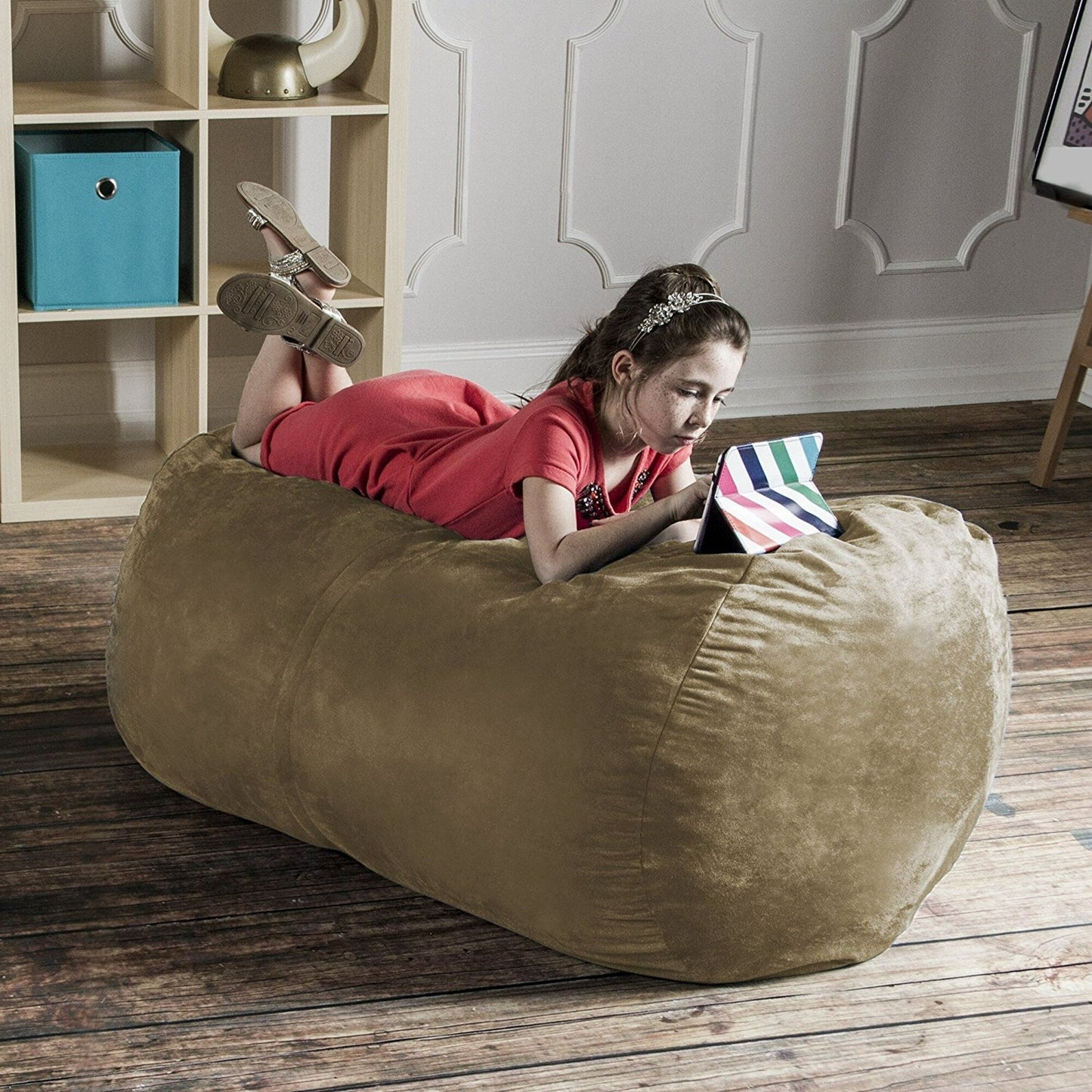 Solid Bean Bag Lounger - 4' - Camel Beige