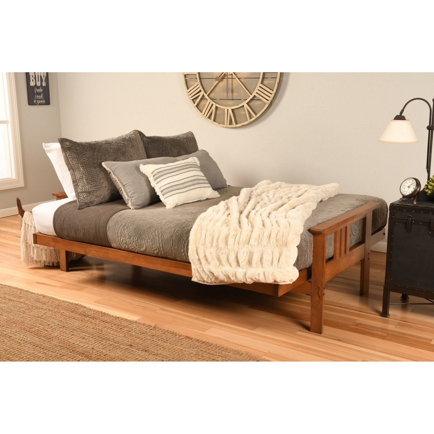 Somette Monterey Sofa in Barbados Finish with Removable Linen Mattress Cover