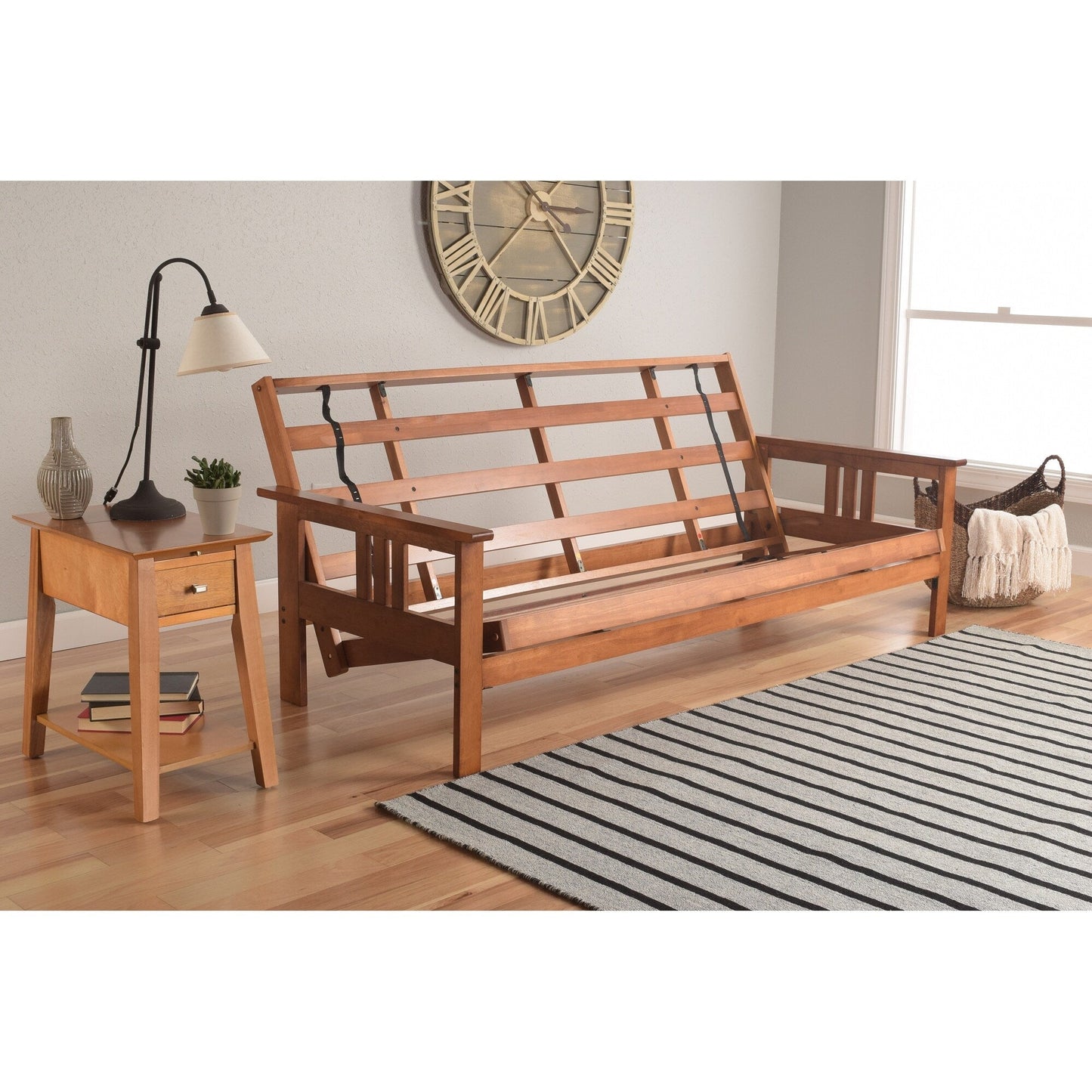 Somette Monterey Sofa in Barbados Finish with Removable Linen Mattress Cover