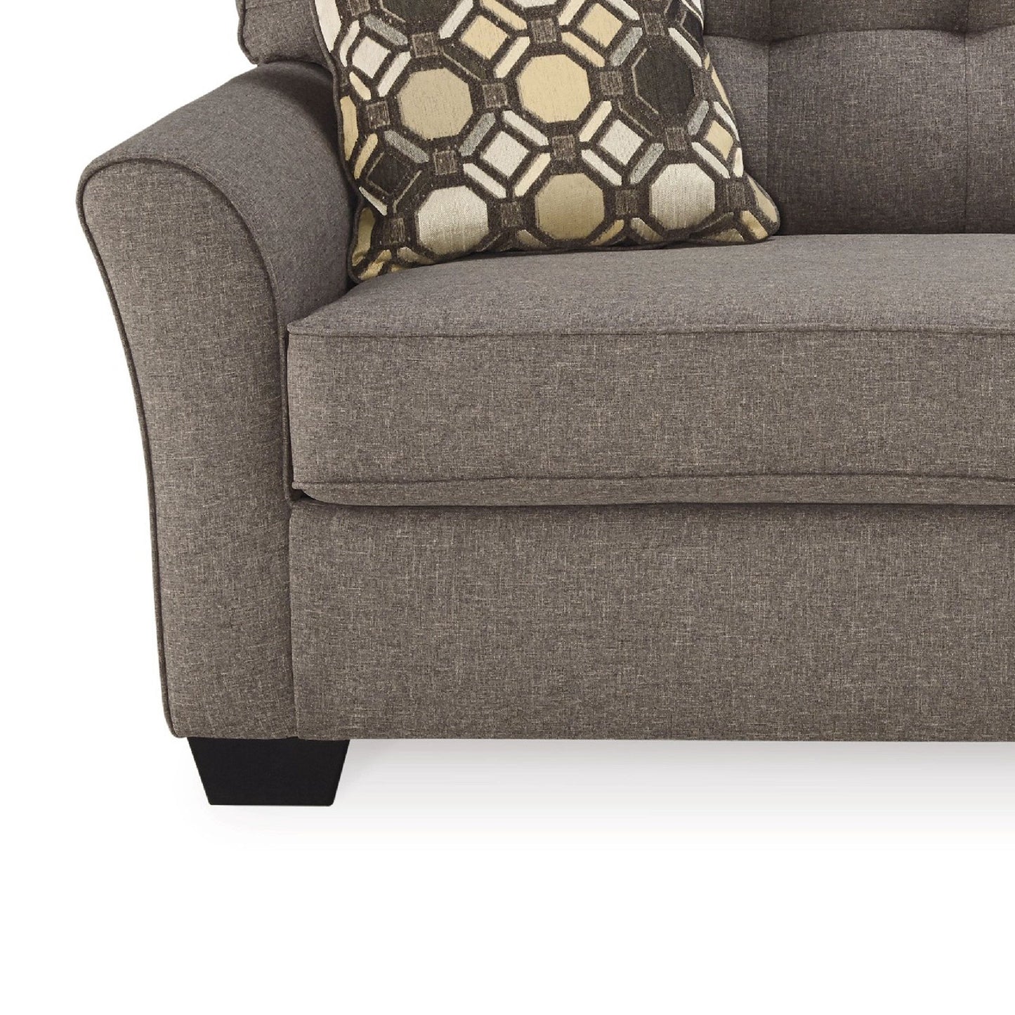 Sona Sofa, Slate Gray Polyester, 2 Accent Throw Pillows, 79 Inch
