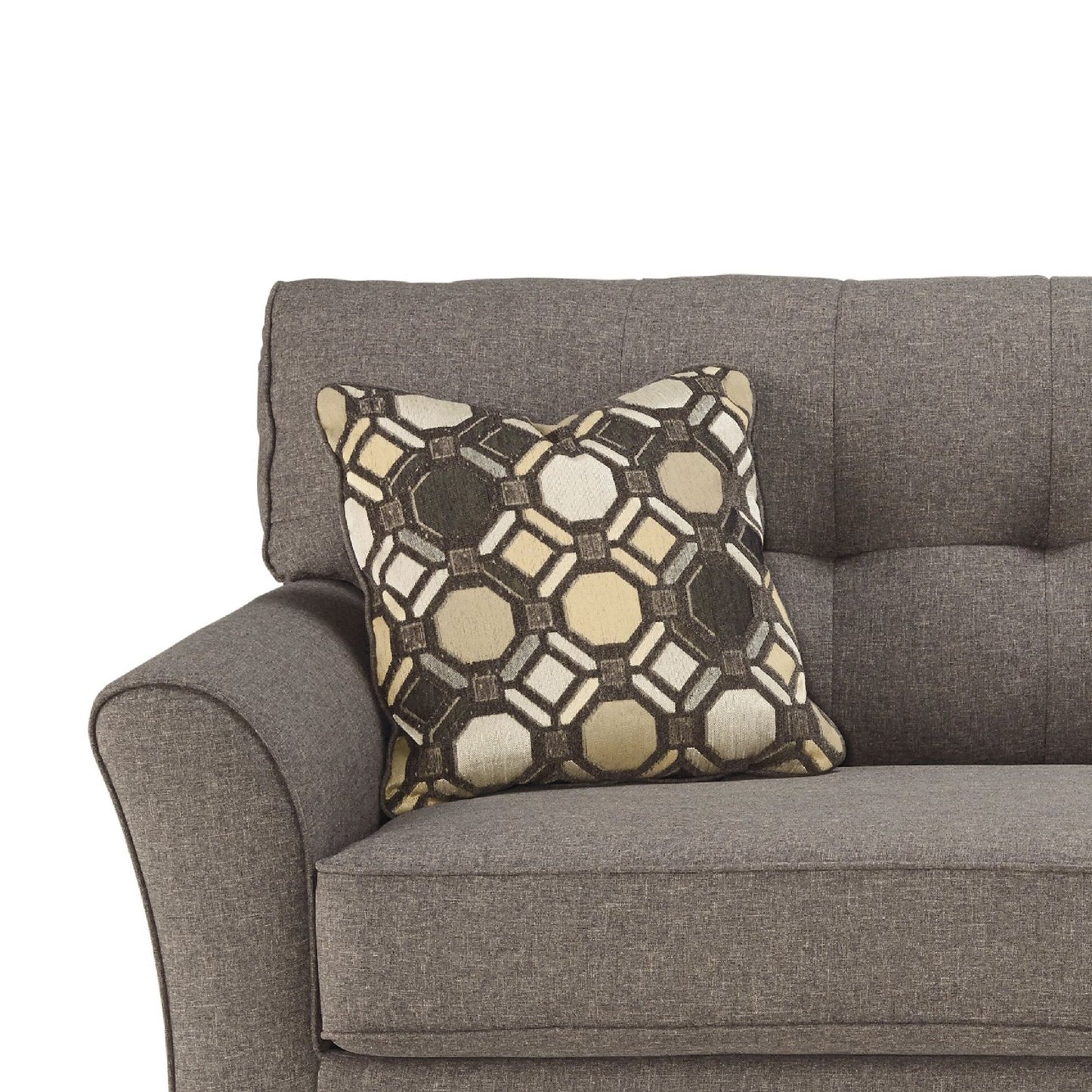 Sona Sofa, Slate Gray Polyester, 2 Accent Throw Pillows, 79 Inch