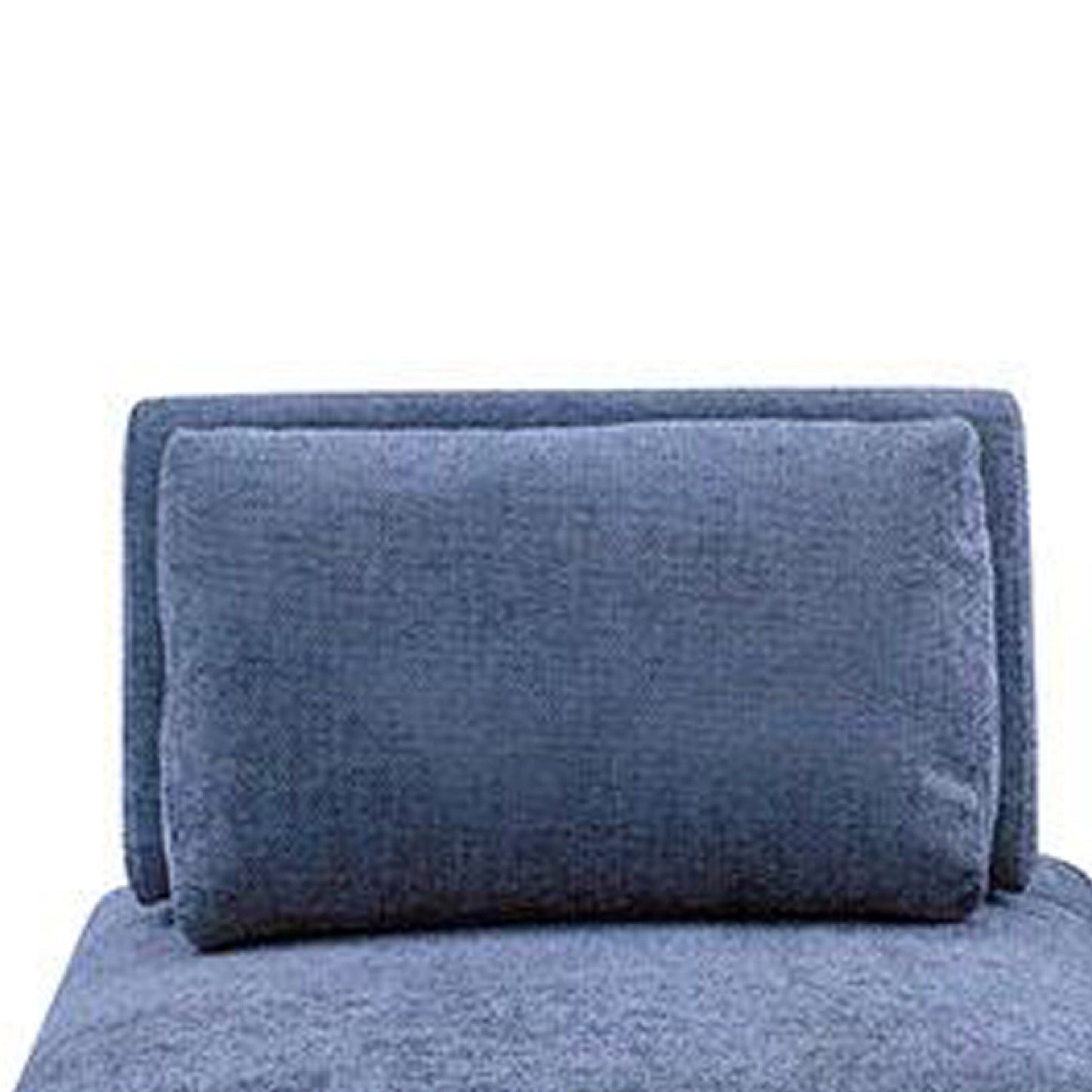 Stavan Modular Curved 2 Seat Sofa Set, Blue Chenille, Adjustable Backs
