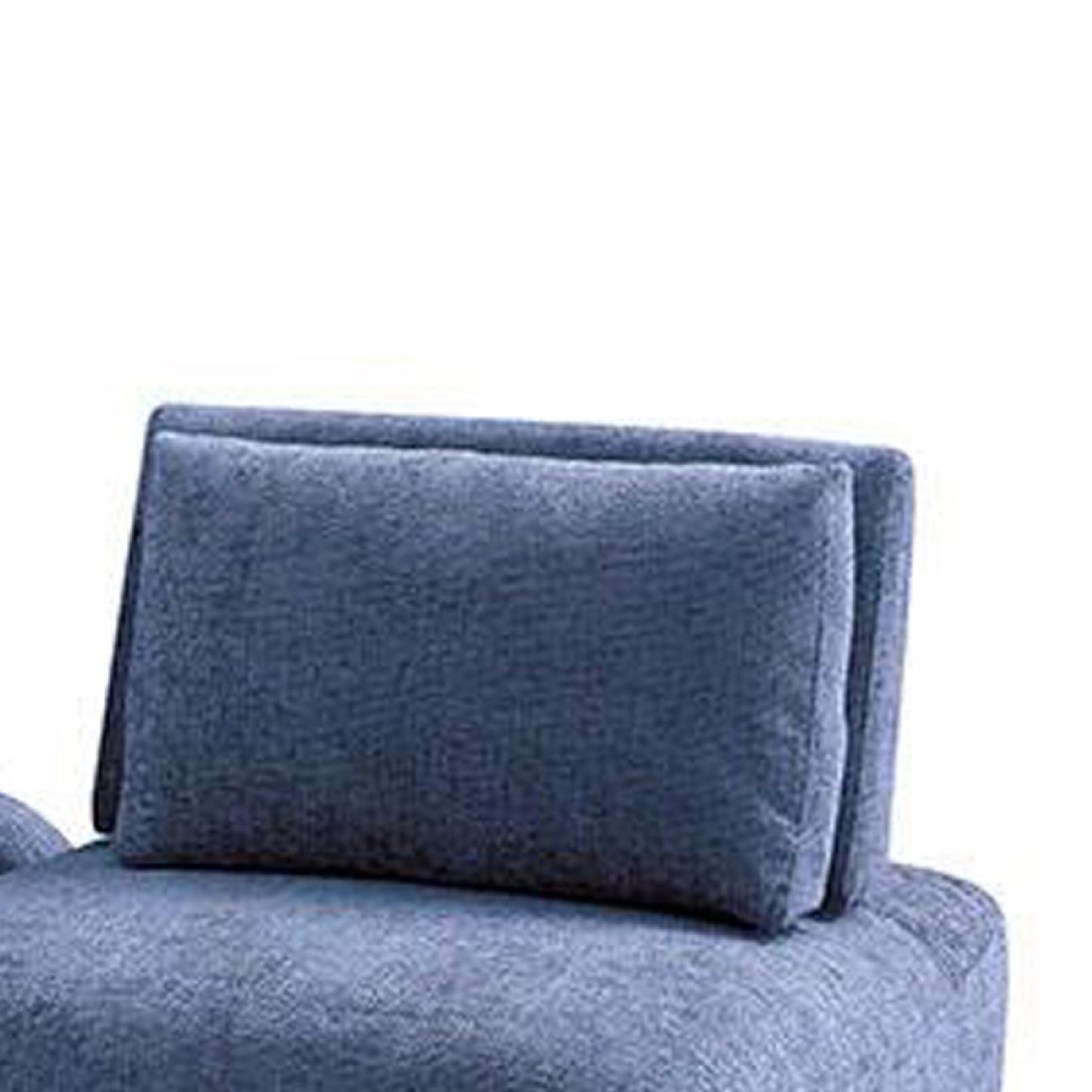 Stavan Modular Curved 2 Seater Sofa, Ottoman, Blue Adjustable Backs