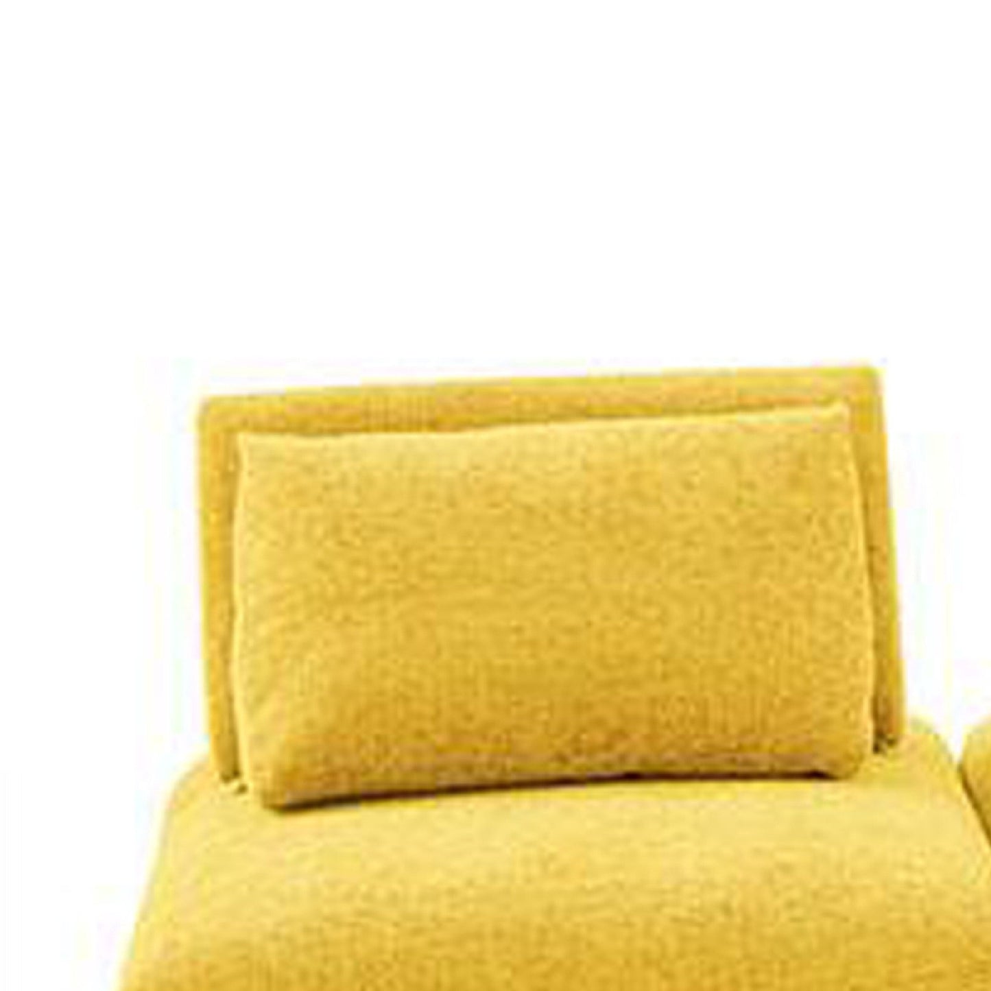 Stavan Modular Curved 3 Seat Sofa Set, Yellow Chenille Adjustable Back
