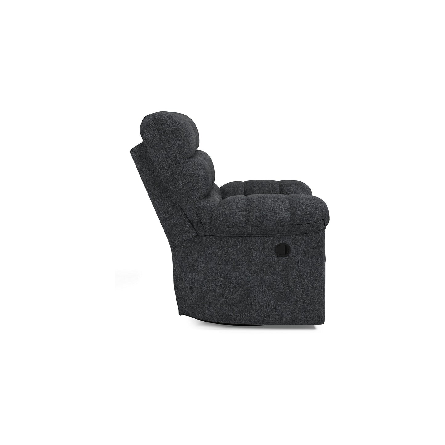 Sub Swivel Manual Recliner Chair, Marine Blue Biscuit Tufted Polyester