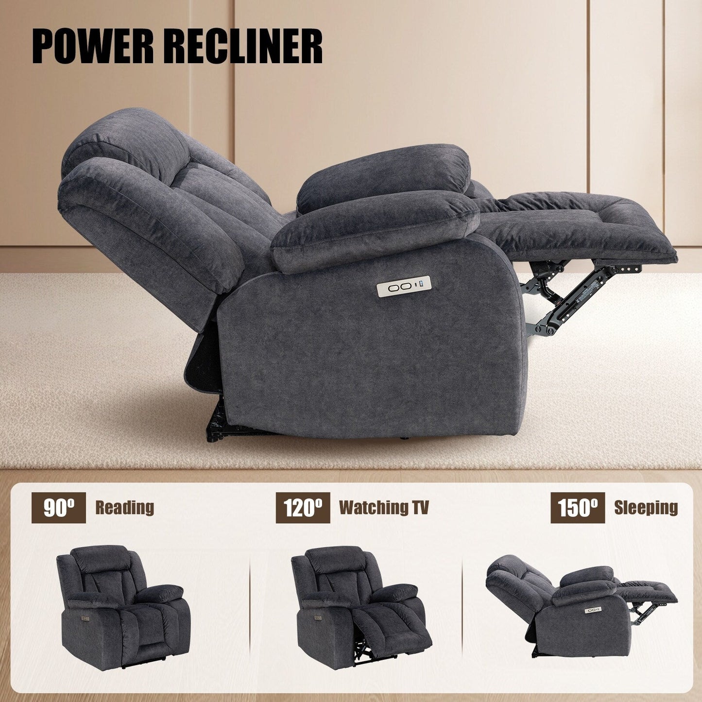 Super Comfortable Standard Size Heating and Massage Recliner Chair