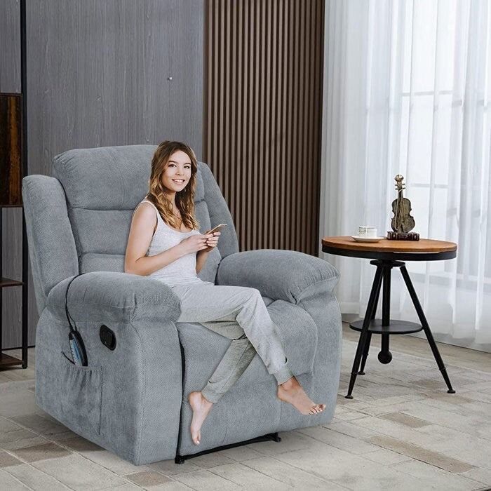 Super Soft Manual Heated and Massage Recliner Chair