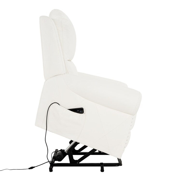 Air Leather Premium Studded Power Lift Recliner Chair with Footrest Reclining Chair with Remote Control