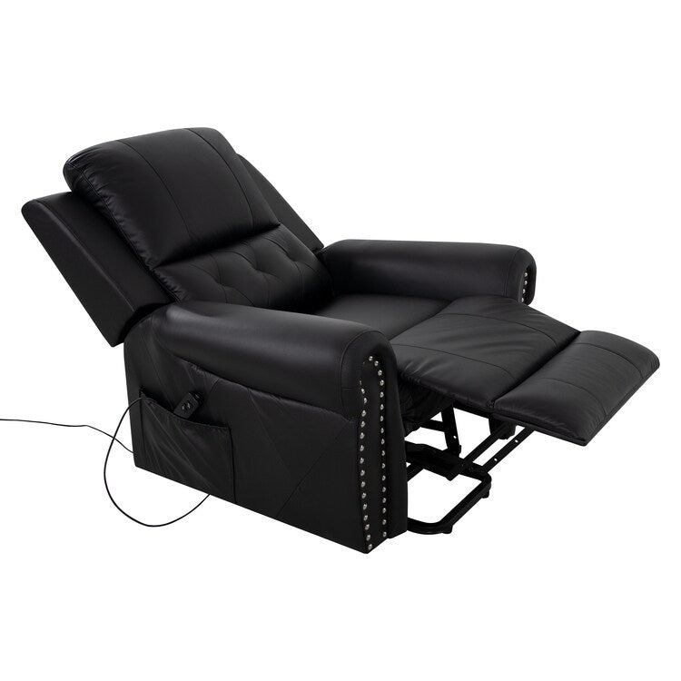 Air Leather Premium Studded Power Lift Recliner Chair with Footrest Reclining Chair with Remote Control