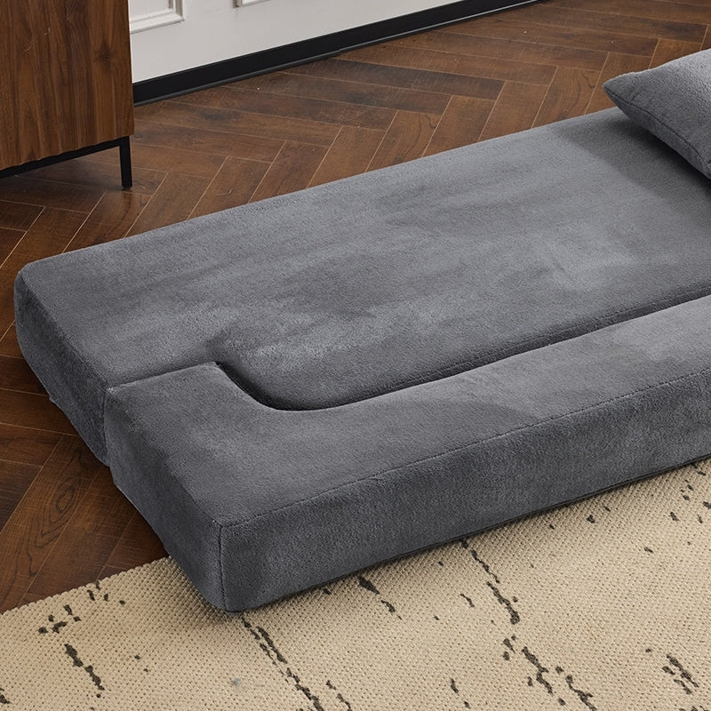Transformable Sectional Sofa with 3 Ottoman Stools - Supportive Foam Fold-Out Bed, Compact Chenille Lounger