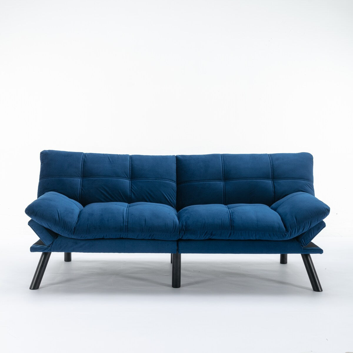 Trendy And Modern Style Grey Velvet Upholstered Sleeper Sofa Bed,2-Seater Adjustable Backrest Armless Sofa