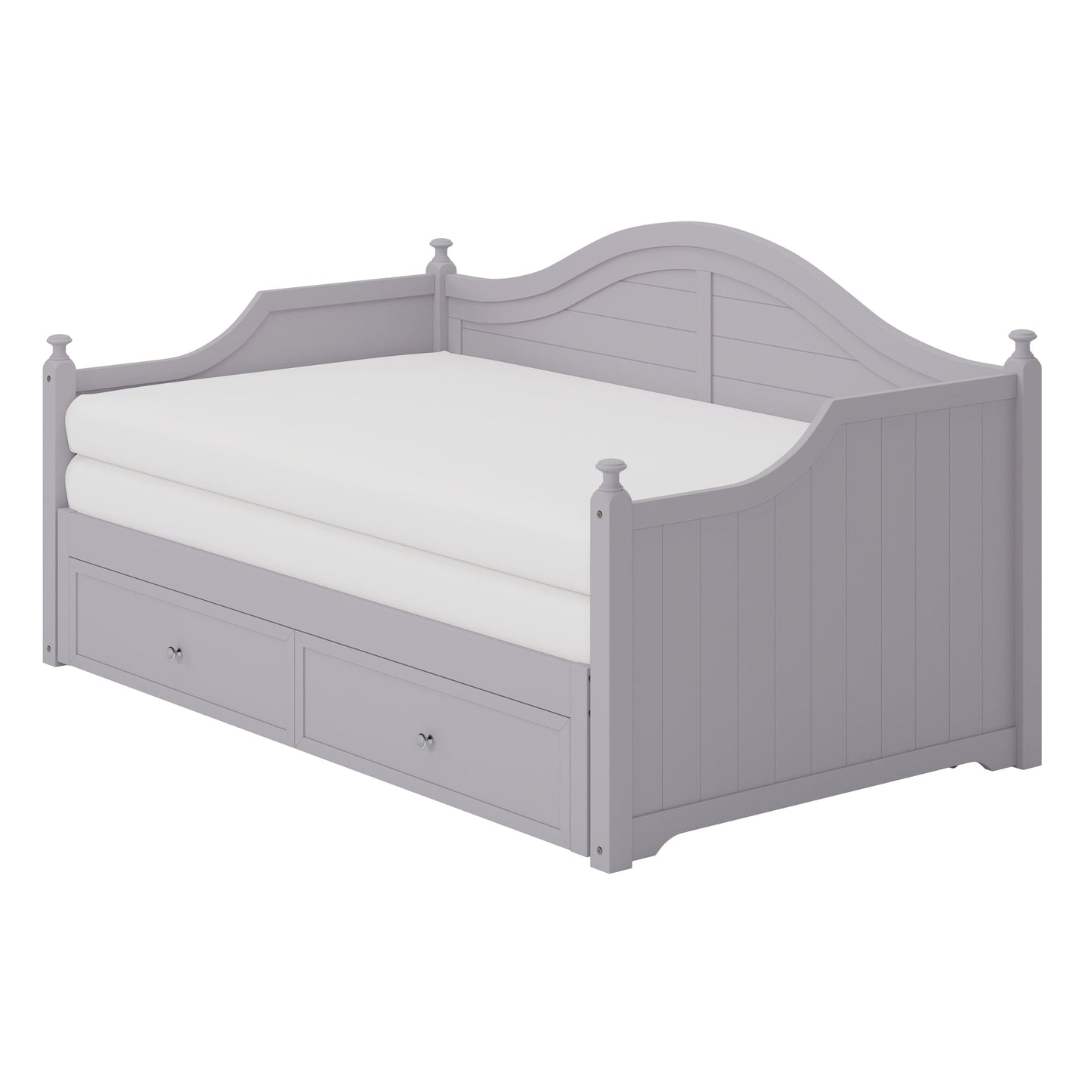 Twin Size Wood Daybed Extended Bed with Storage Drawers Wooden Sofa Bed for Living Room Guest Room