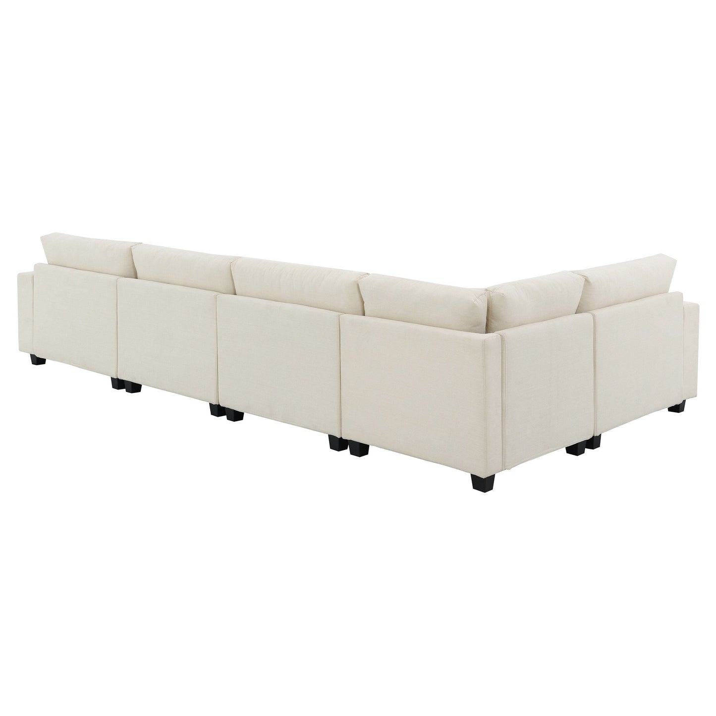 U Shaped Sectional Sofa,Chenille Couch Set With Ottoman,Hidden Armrest Storage And Cup Holders,Usb Charging Ports