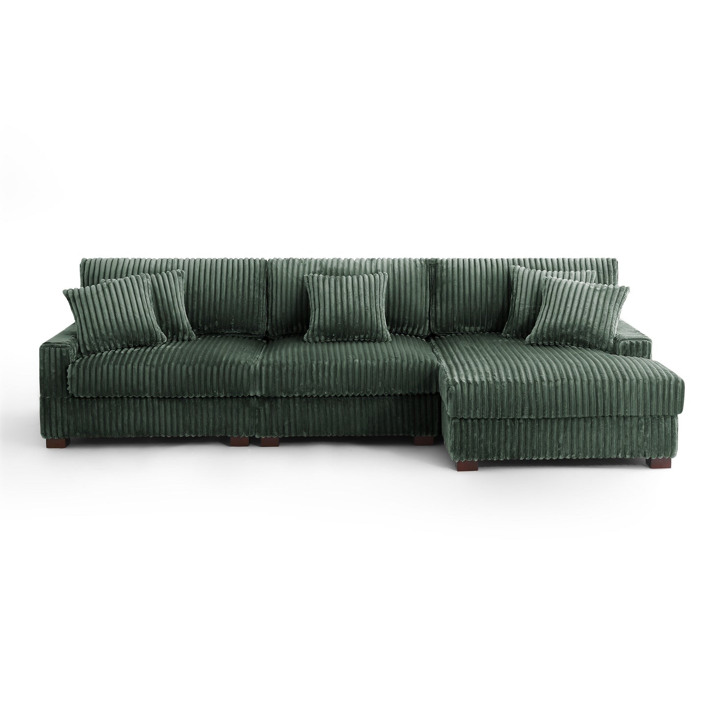 UIXE Upholstered Plush Velvet L Shaped Couch Modular Sofa