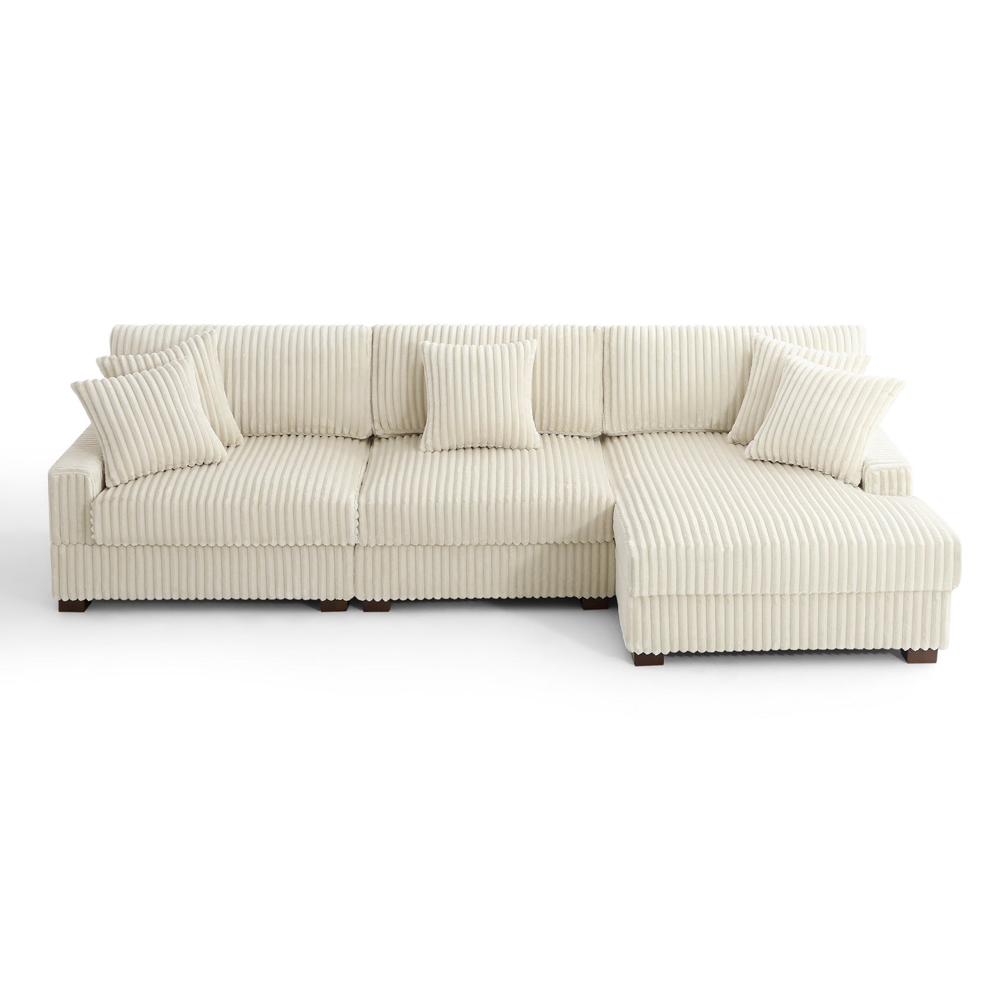 UIXE Upholstered Plush Velvet L Shaped Couch Modular Sofa