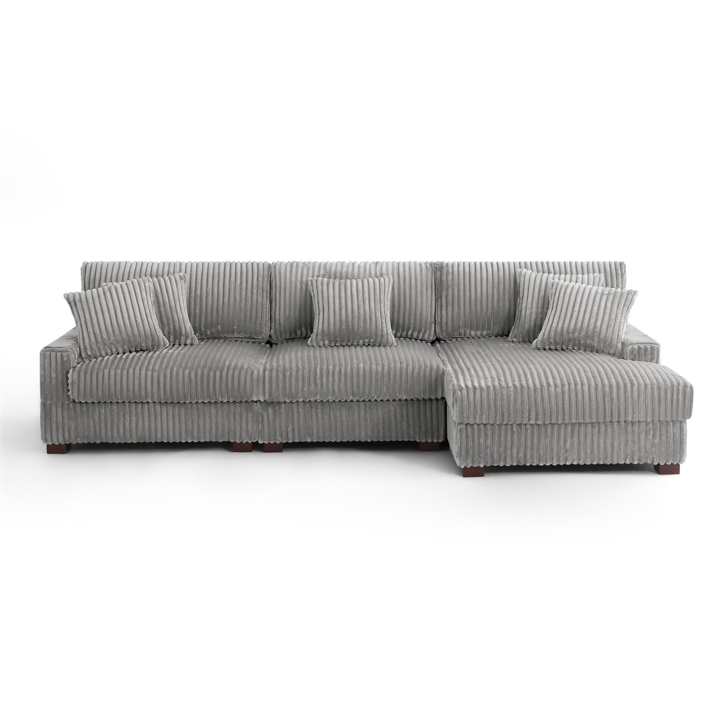 UIXE Upholstered Plush Velvet L Shaped Couch Modular Sofa