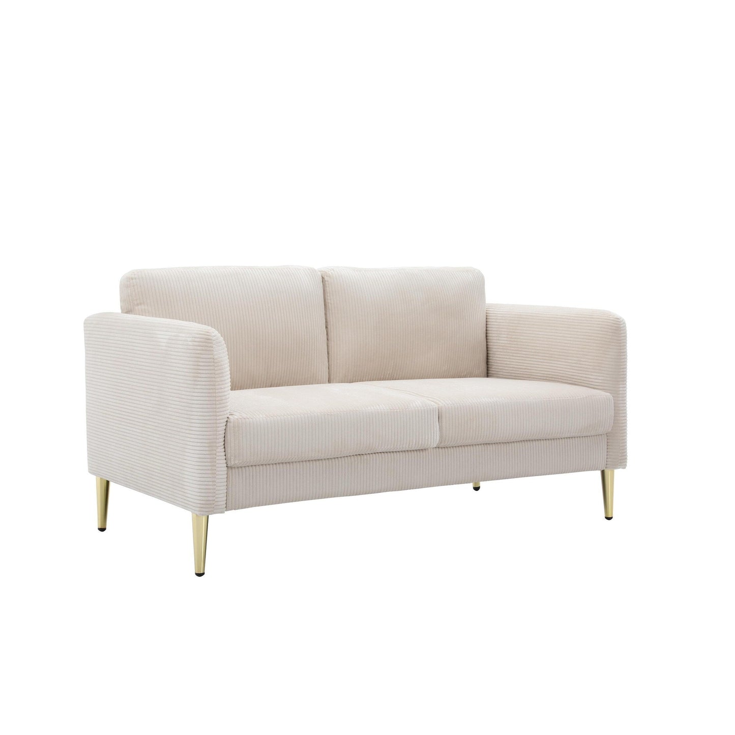 US PRIDE FURNITURE 60.63 W Mid-Century Corduroy Fabric Loveseat