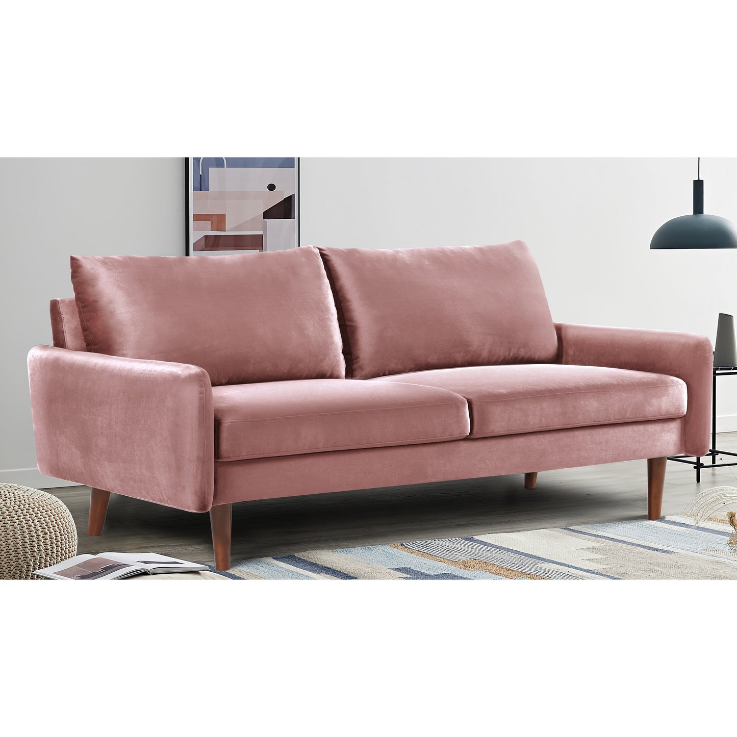 US Pride Furnitirue 70''W Tapered-Leg Velvet Sofa