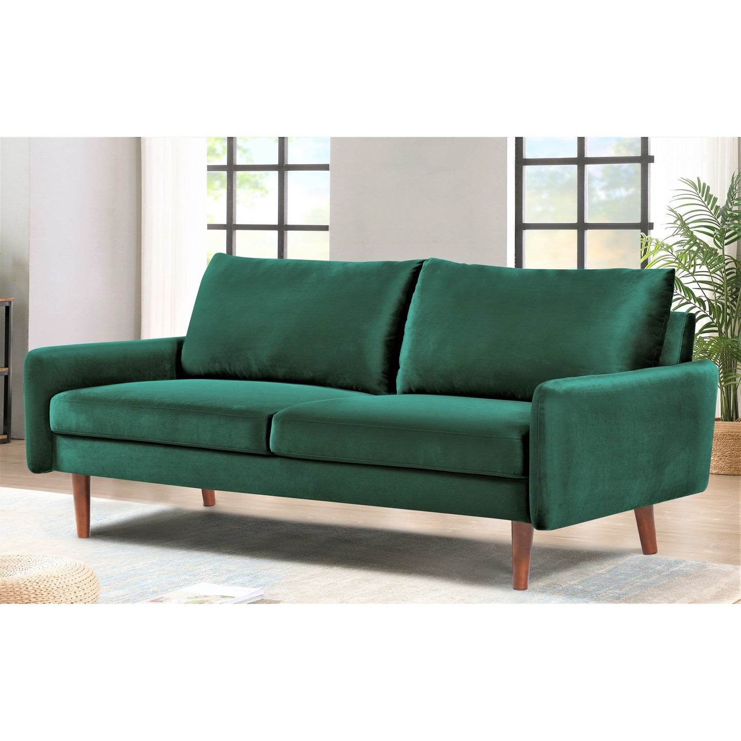 US Pride Furnitirue 70''W Tapered-Leg Velvet Sofa
