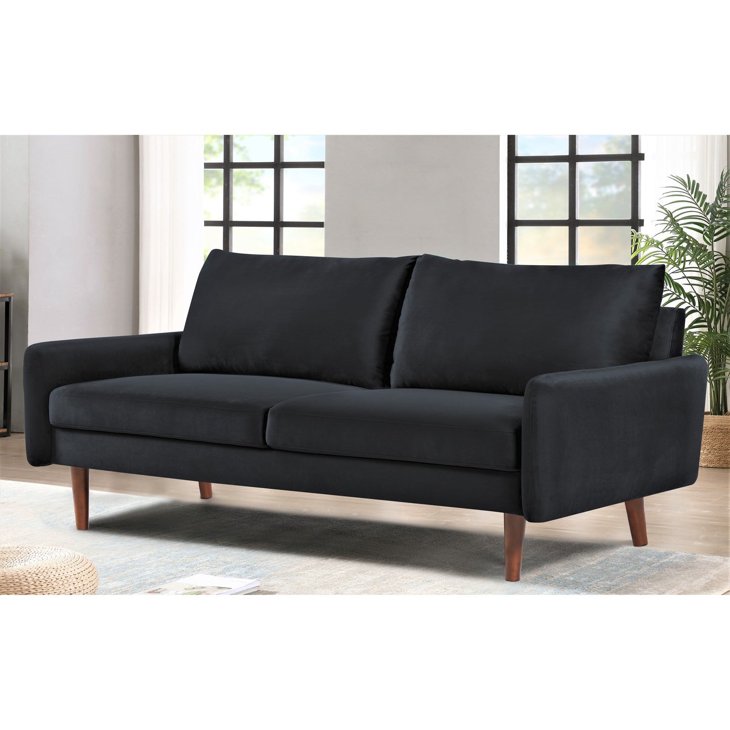 US Pride Furnitirue 70''W Tapered-Leg Velvet Sofa