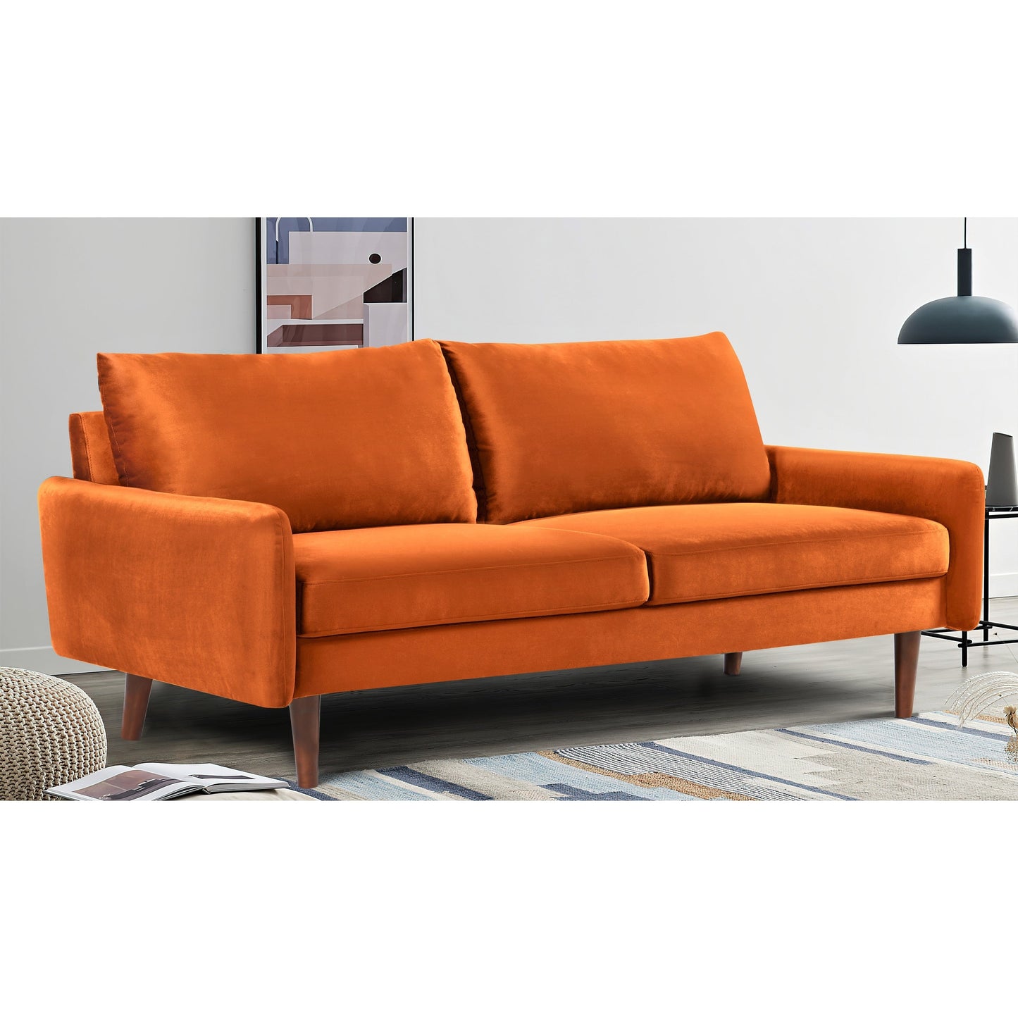 US Pride Furnitirue 70''W Tapered-Leg Velvet Sofa