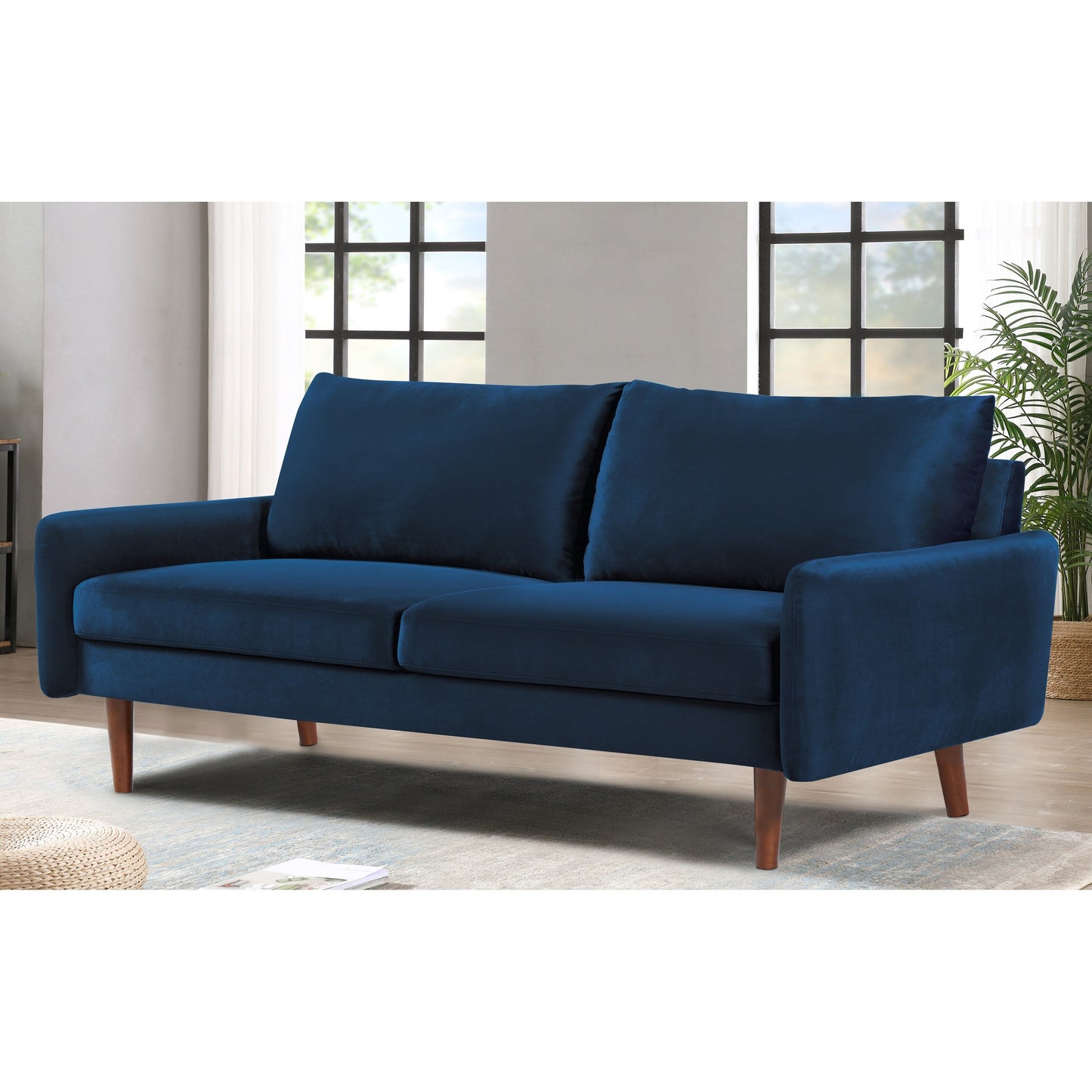 US Pride Furnitirue 70''W Tapered-Leg Velvet Sofa