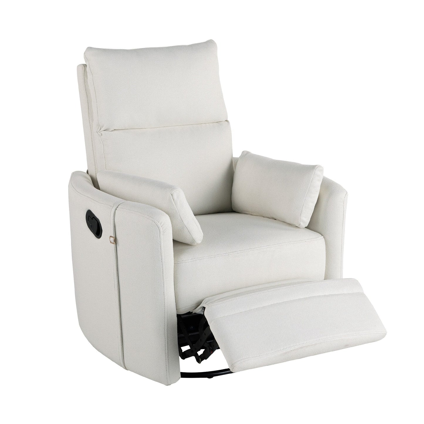 Upholstered Swivel Recliner Manual Rocker