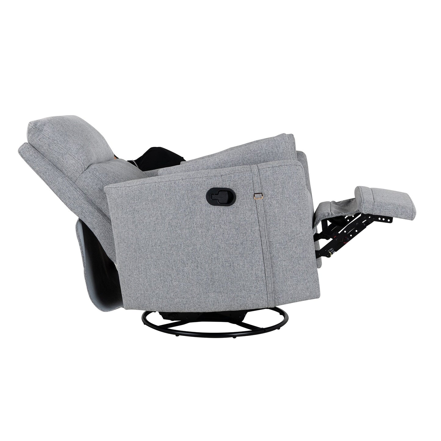 Upholstered Swivel Recliner Manual Rocker