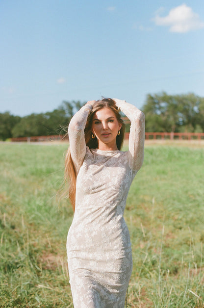 Seraphine Lace Maxi Dress in Cream - Inclusive Sizing & Bump Friendly (Size Up for Bump)