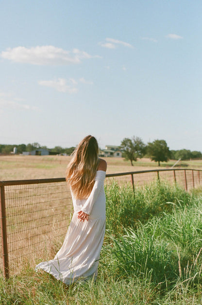 Lennox Long Sleeve Maxi Dress in Ivory